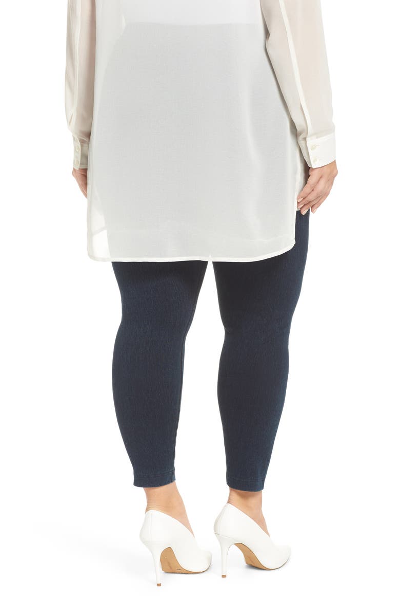 'Lyssentials High Rise Stretch Denim Leggings, Alternate, color, INDIGO