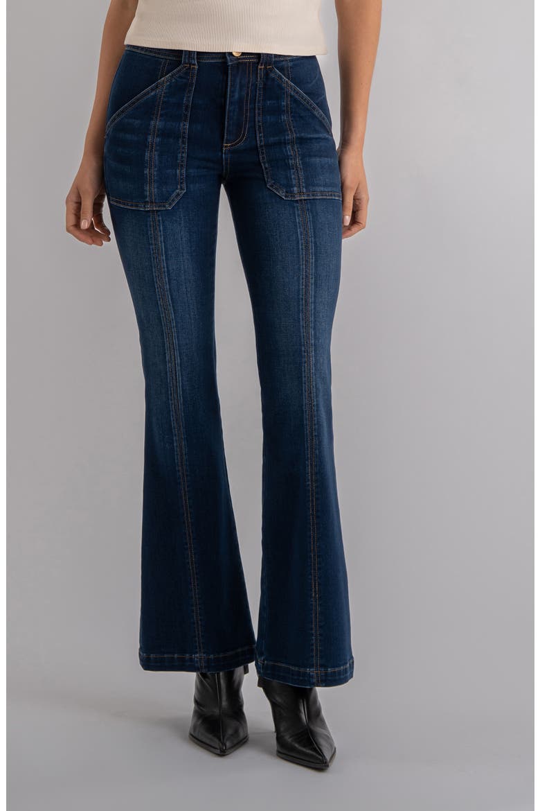 Ana Seamed High Waist Flare Jeans, Main, color, HIGHLANDS W/DAR