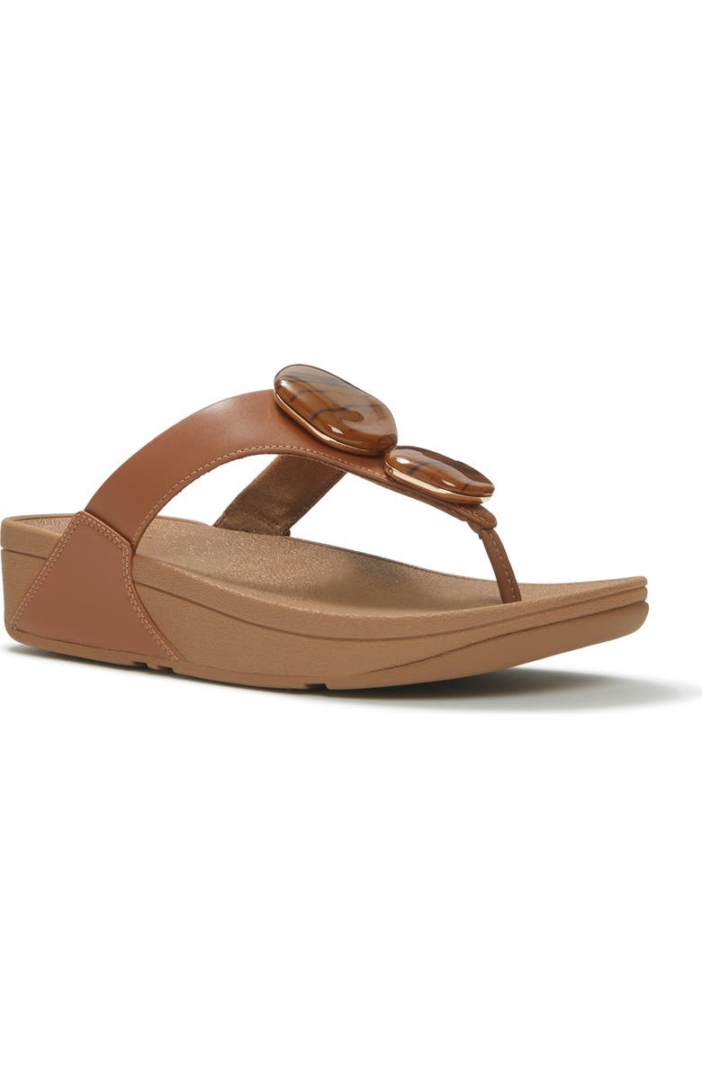 FitFlop Lulu Marbled Stone Toe Post Sandals, Main, color, Deep Tan