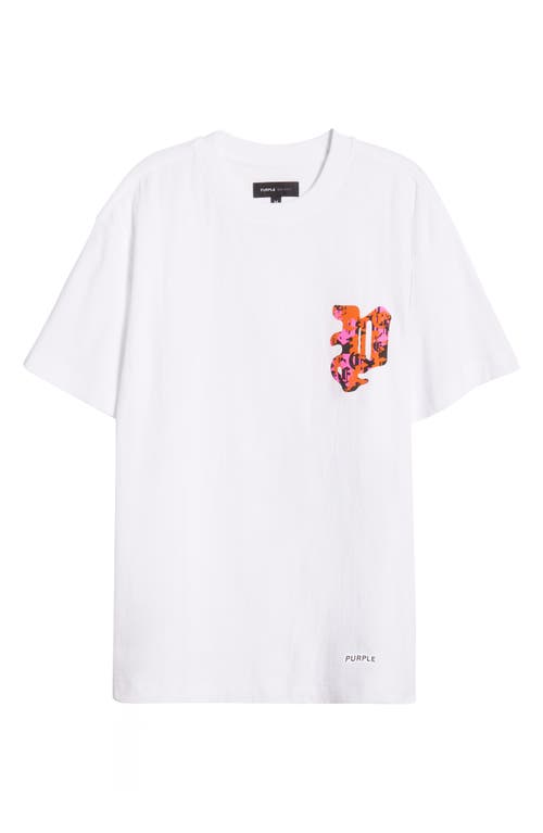 Purple Brand Textured Jersey Graphic T-shirt In White