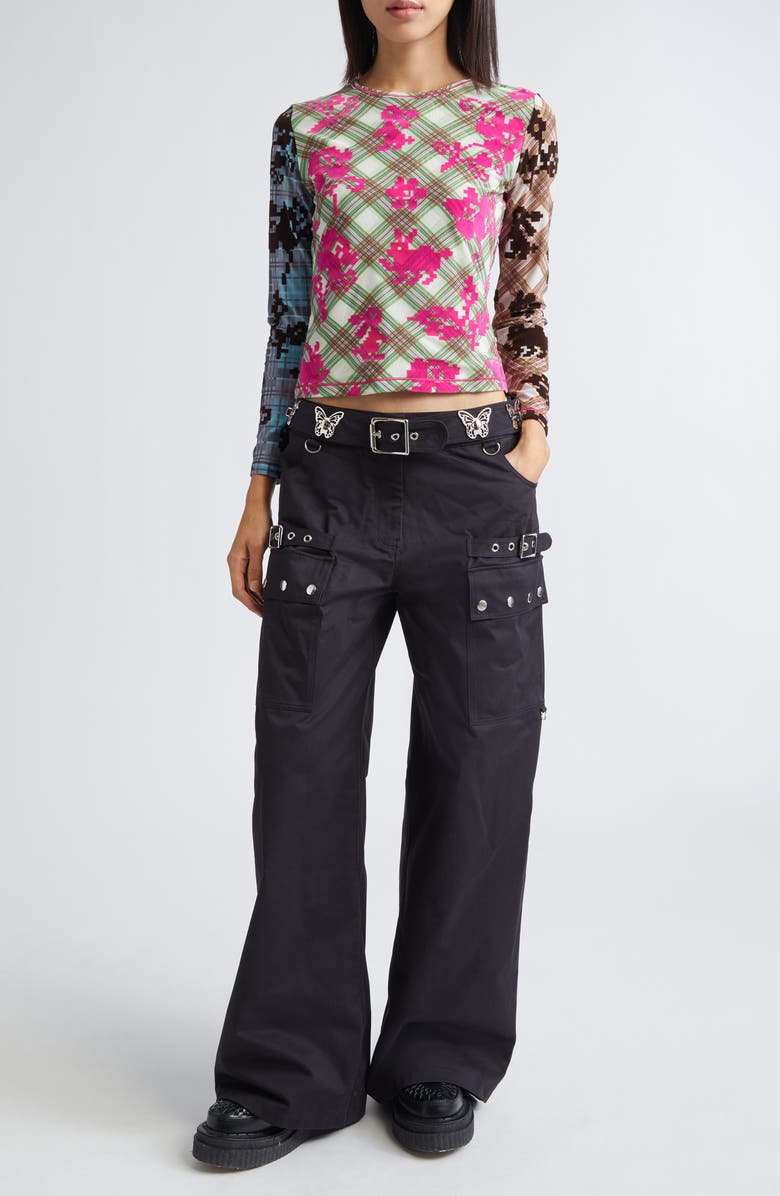 Chopova Lowena Thunderhull Belted Straight Leg Trousers, Alternate, color, Black