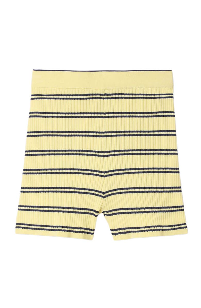 SANDRO Striped knit shorts, Alternate, color, Light Yellow