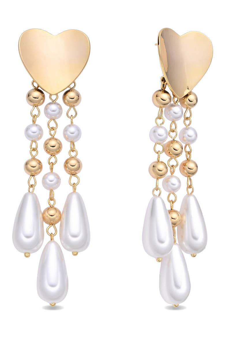 Rafaela Heart Statement Earrings, Main, color, GOLD