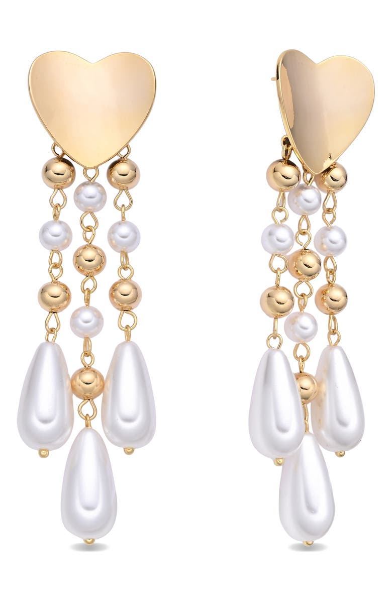 EYE CANDY LOS ANGELES Rafaela Heart Statement Earrings, Main, color, Gold
