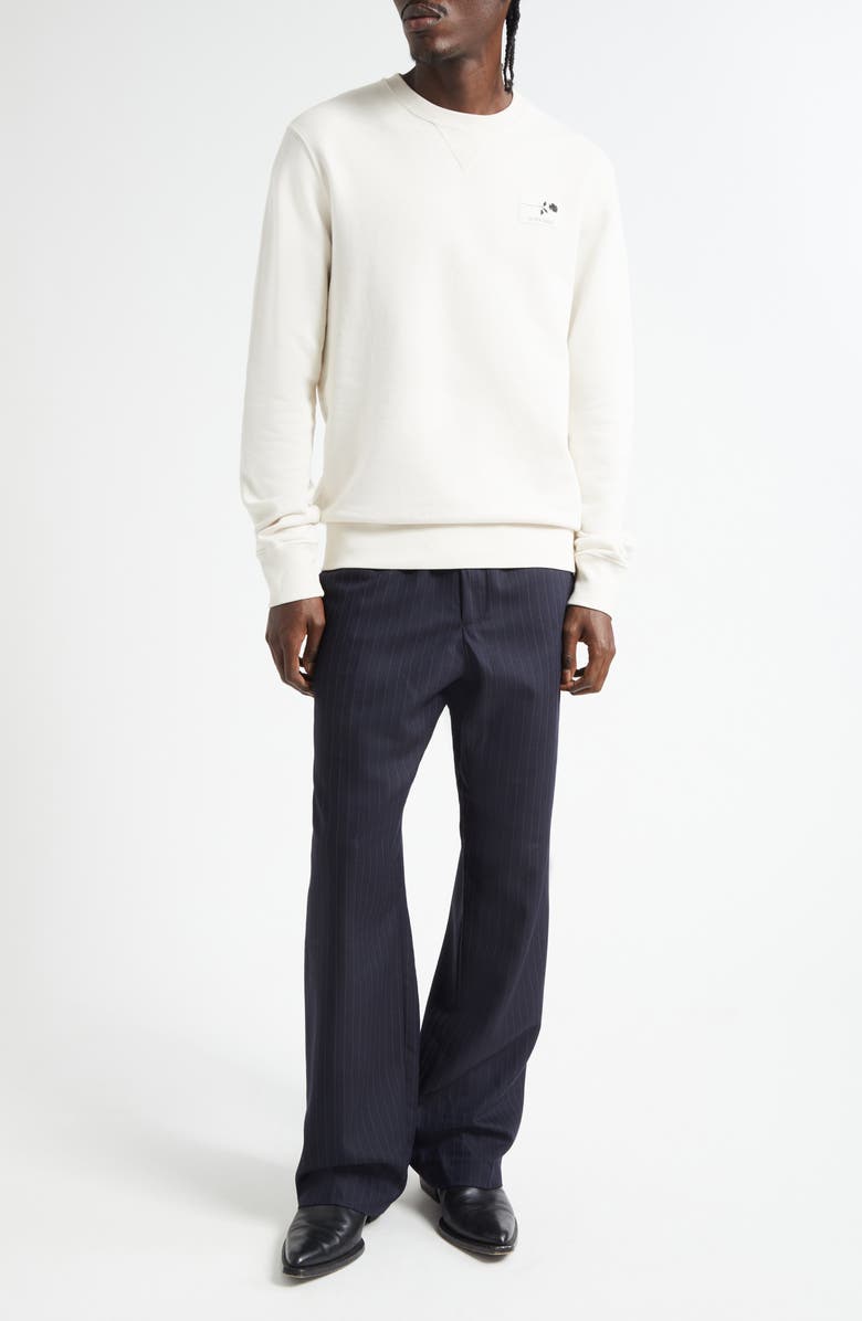 Golden Goose Journey Pinstripe Wide Leg Pants, Alternate, color, Dark Navy