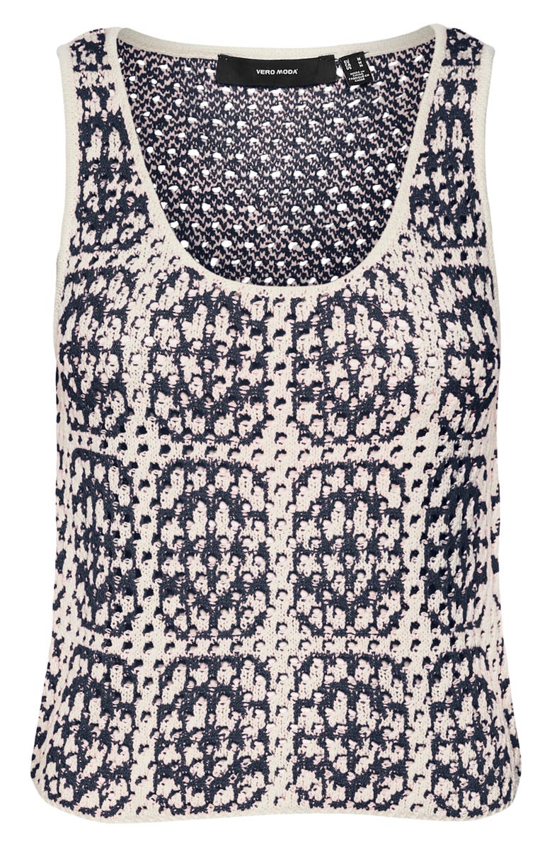 VERO MODA Mykonos Sleeveless Knit Top, Alternate, color, Navy Blazer Detail