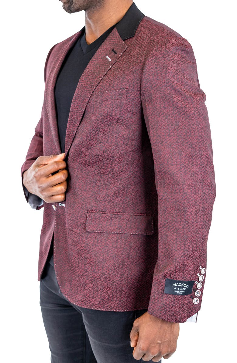 Maceoo Socrate Evo Huli Snakeskin Print Sport Coat, Alternate, color, Red