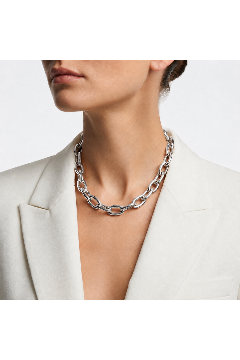 Calina Chunky Links Necklace, Alternate, color, Gold