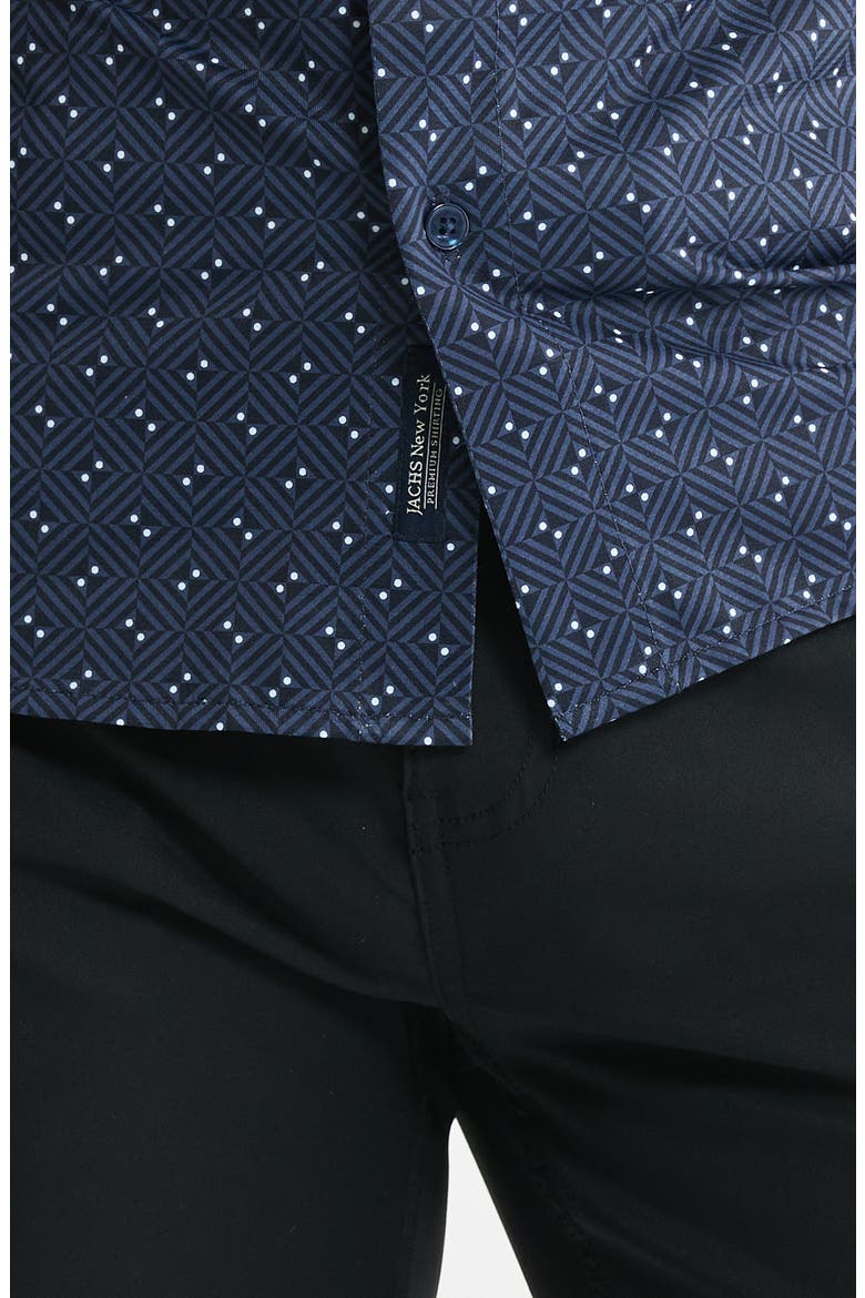 Performance Tech Button-Up Shirt, Alternate, color, NAVY GEO