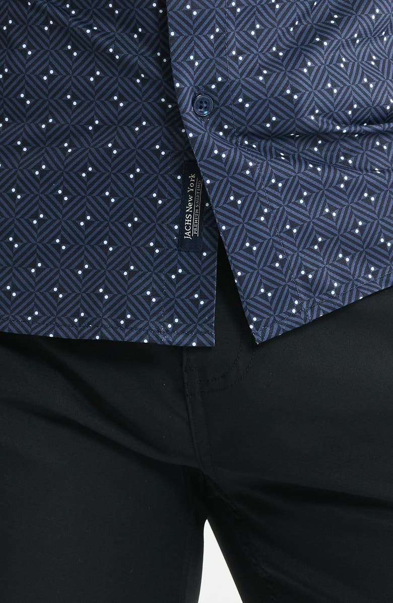 JACHS Performance Tech Button-Up Shirt, Alternate, color, Navy Geo