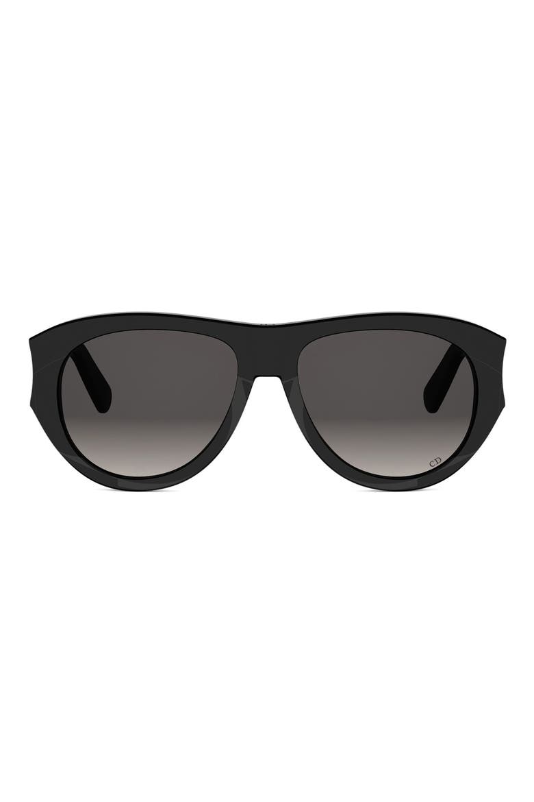 Glow A1I Gradient Pilot Sunglasses, Main, color, SHINY BLACK / GRADIENT SMOKE