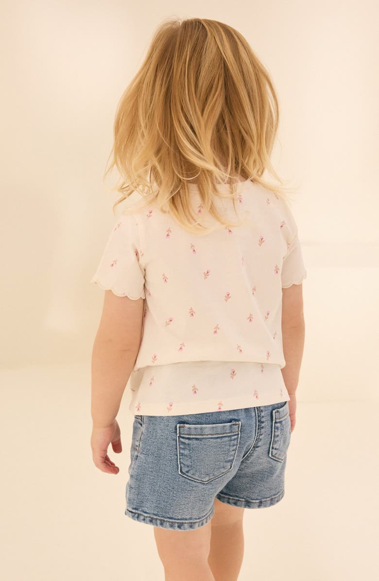 NEXT Kids' Scallop Cotton Pocket T-Shirt, Alternate, color, Pink
