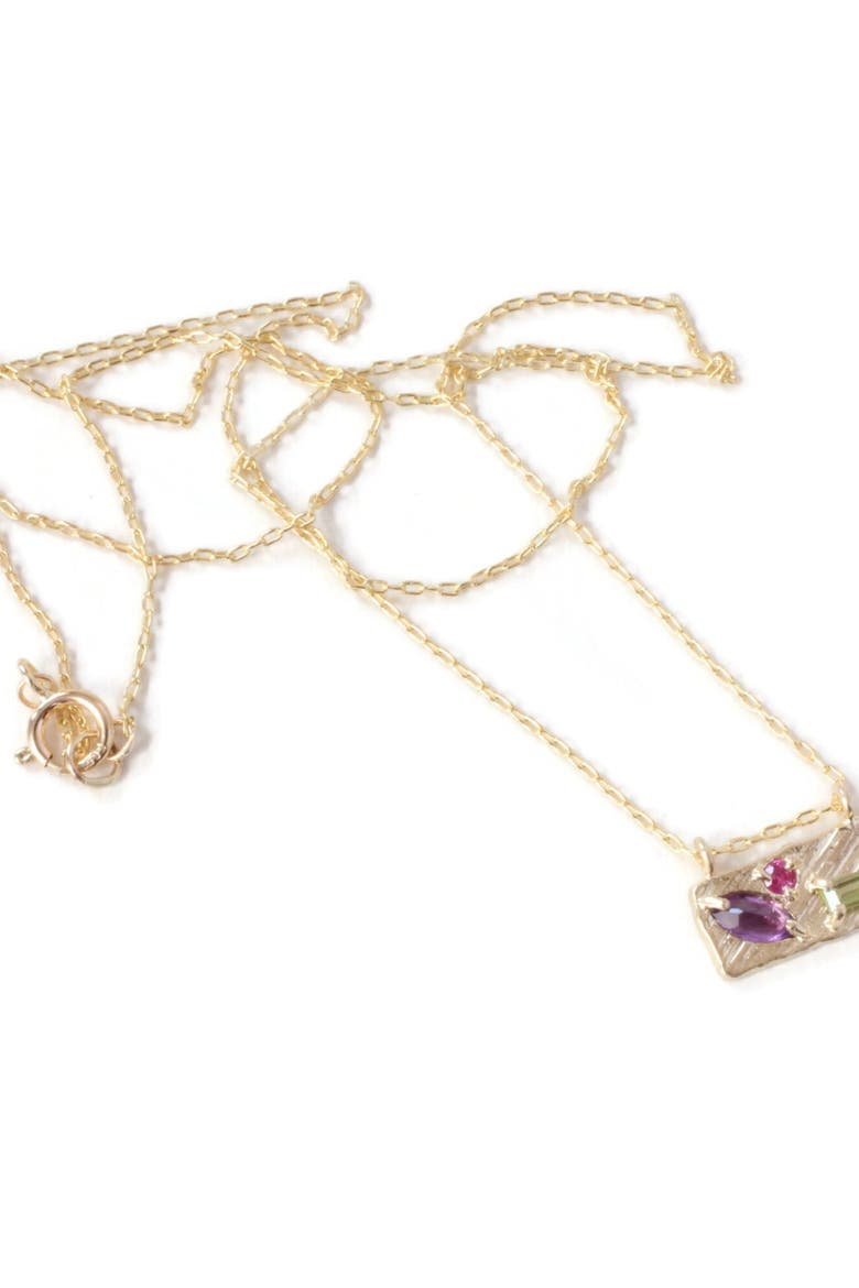 14K Violet Garden Small Collage Necklace, Alternate, color, Gold