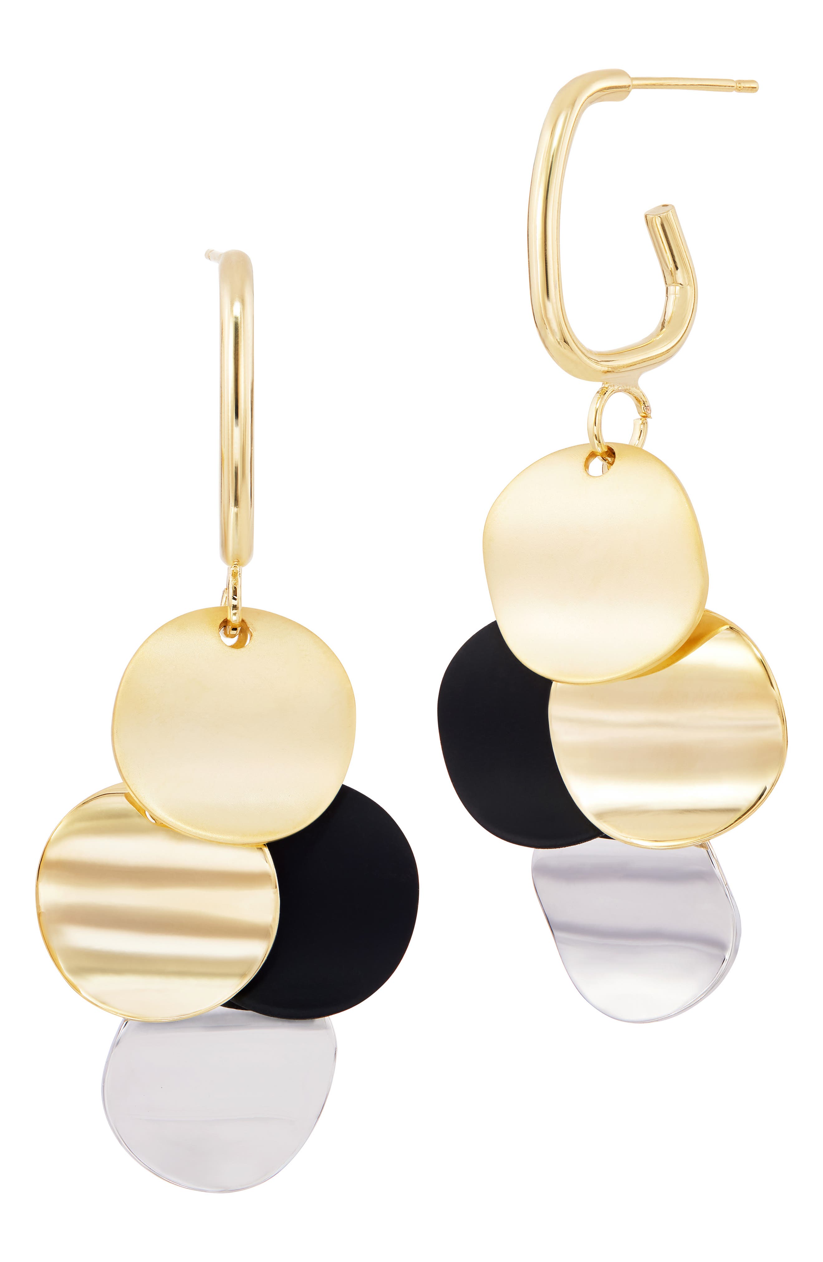 SAVVY CIE JEWELS Disc Cascade Drop Earrings