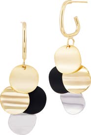 SAVVY CIE JEWELS Disc Cascade Drop Earrings
