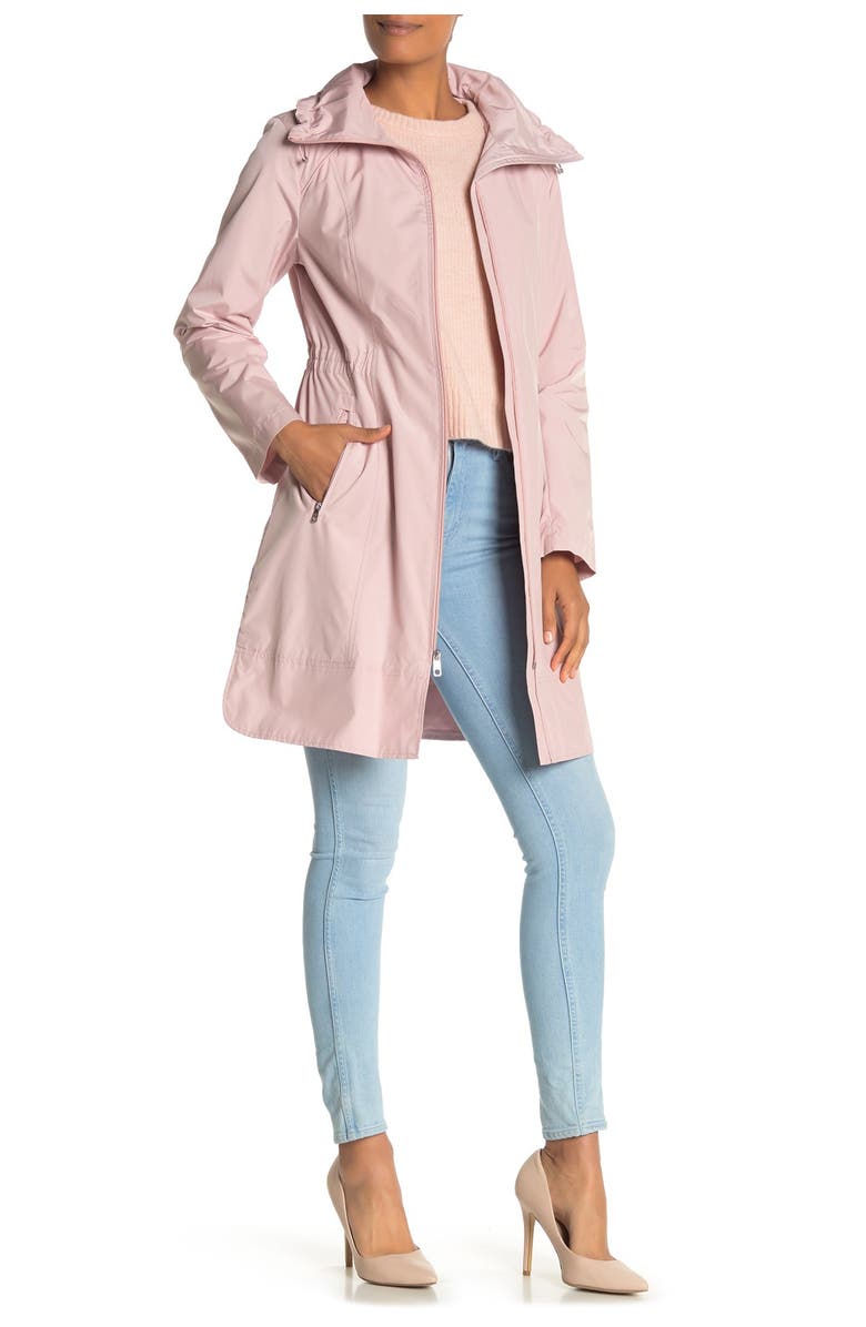 Cole Haan Signature Packable Hooded Rain Jacket, Main, color, Canyon Rose