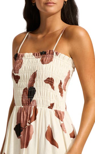 【Seafolly】シーフォリー Secret Garden Maxi Wrap 花柄マキシ Seafolly Secret Garden Shirred Maxi Dress | Neiman Marcus
