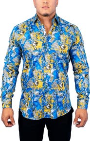 Maceoo Fibonacci Geo Multi Contemporary Fit Button-Up Shirt