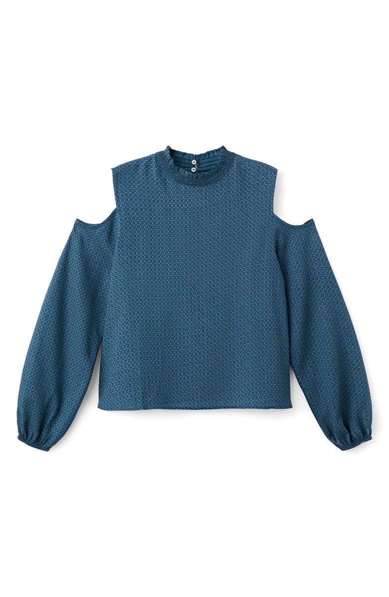 MANGO TEEN Print Cutout Top, Alternate, color, Navy