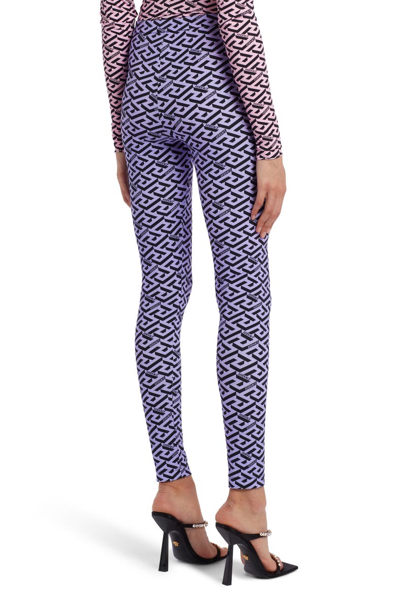 Greca Signature Leggings, Alternate, color, ORCHID BLACK