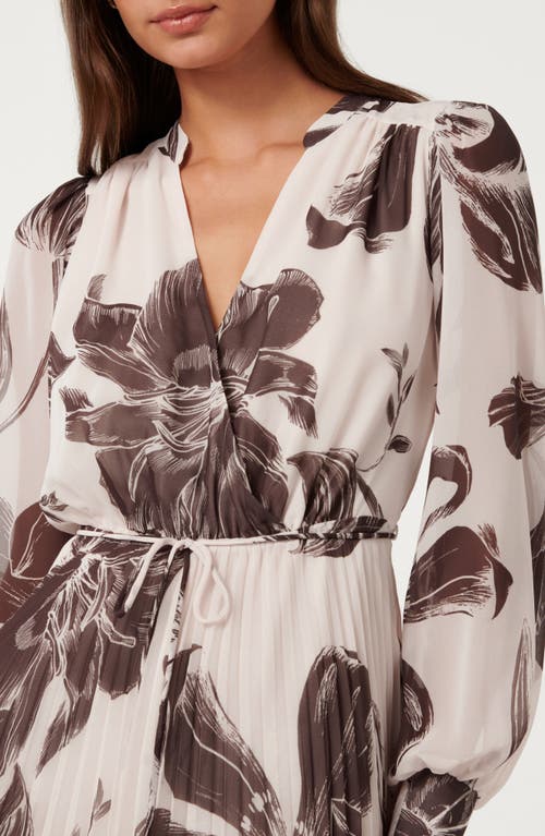 Ever New Saskia Long Sleeve Faux Wrap Dress In Multi