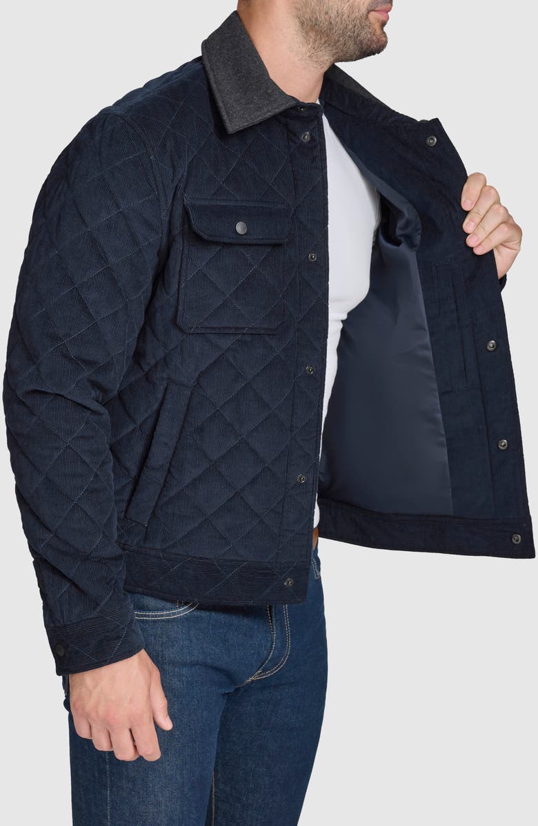 Cole Haan Quilted Shirt Jacket, Alternate, color, Navy