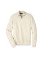 Paul Fredrick Silk Cotton Cashmere Quarter Zip Mock Neck Sweater