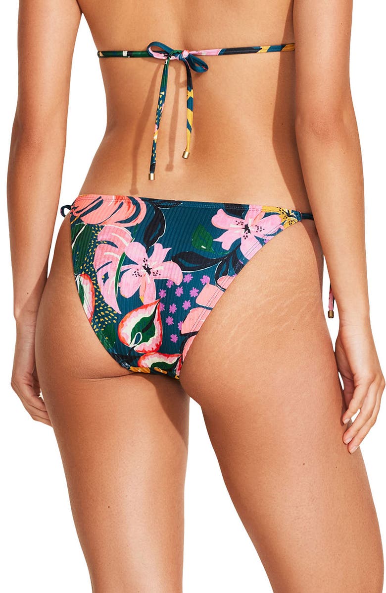 Vitamin A<sup>®</sup> Elle Floral Side Tie Bikini Bottoms, Alternate, color, Painted Jungle Ecorib