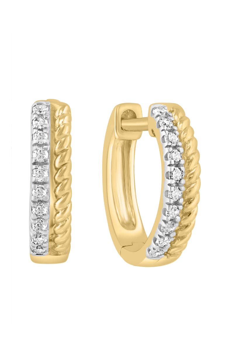 Diamond Braided Two-Tone Hoop Earrings, Main, color, WHITE