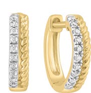 EFFY Diamond Braided Two-Tone Hoop Earrings