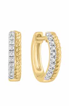 EFFY Diamond Braided Two-Tone Hoop Earrings