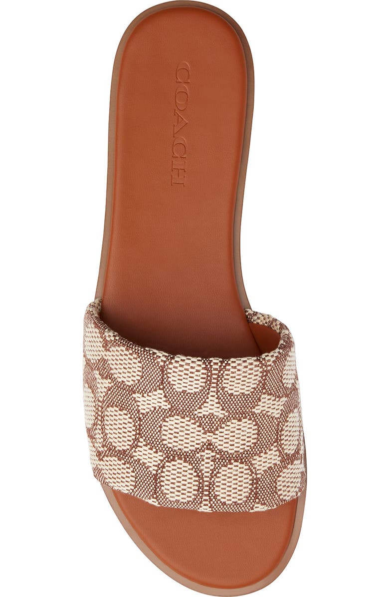 COACH Holly Logo Jacquard Slide Sandal, Alternate, color, Cocoa/ Burnished Ambe