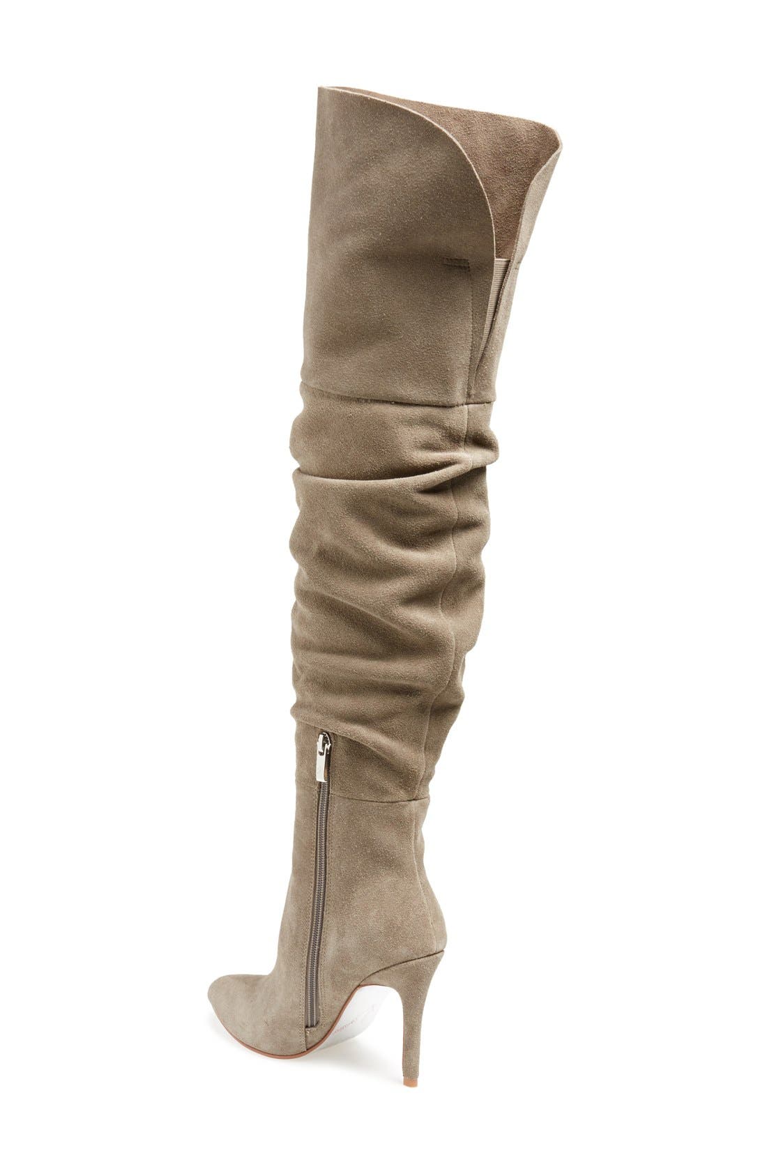 'Calissa' Over the Knee Slouch Boot, Alternate, color, GREY SUEDE