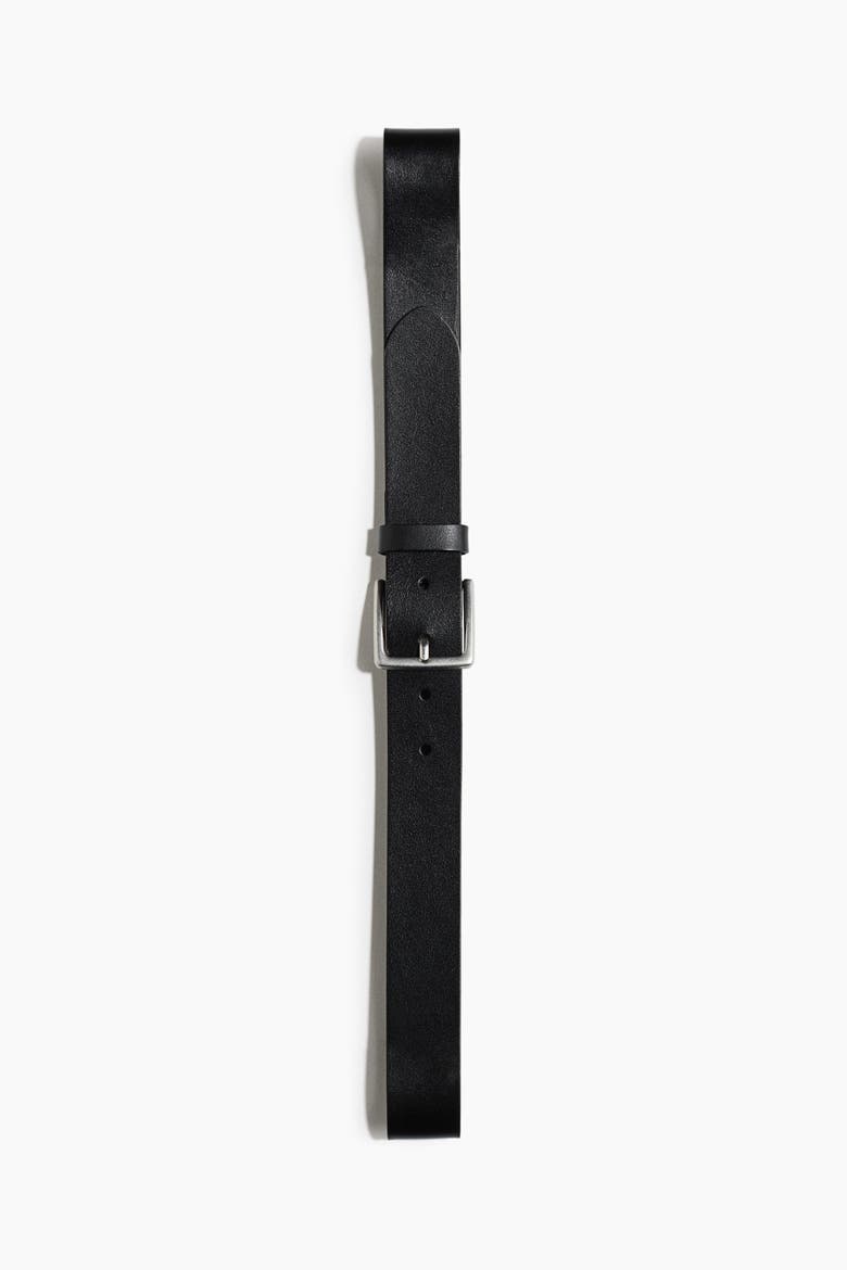 Leather Belt, Main, color, Black