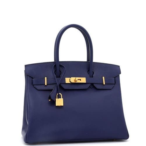 Pre-owned Hermes  Hermes Birkin Handbag Blue Epsom With Gold Hardware 30