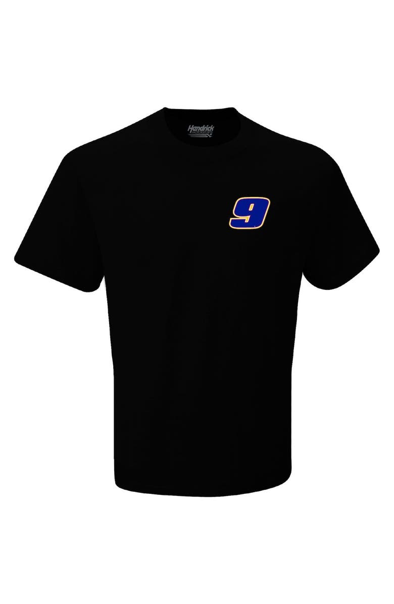 HENDRICK MOTORSPORTS TEAM COLLECTION Men's Hendrick Motorsports Team Collection Black Chase Elliott Exclusive Tonal Flag T-Shirt, Alternate, color,