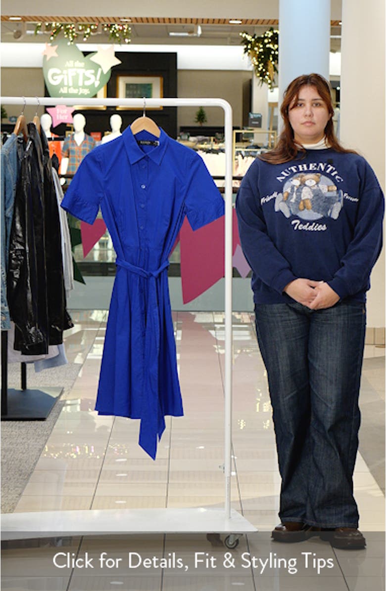 Finnbarr Belted Cotton Blend Shirtdress, sales video thumbnail