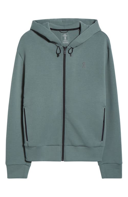 On Focus Tech Zip Hoodie In Green