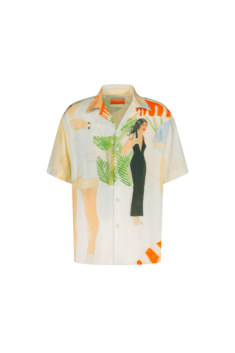 Printed Cocktail Shirt, Main, color, Motif-Cocktail