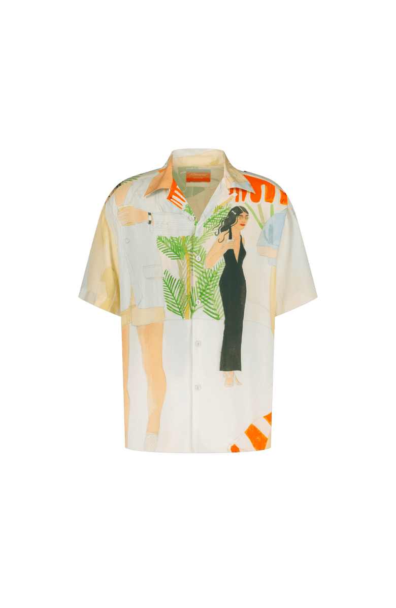Rivieras Printed Cocktail Shirt, Main, color, Motif-Cocktail
