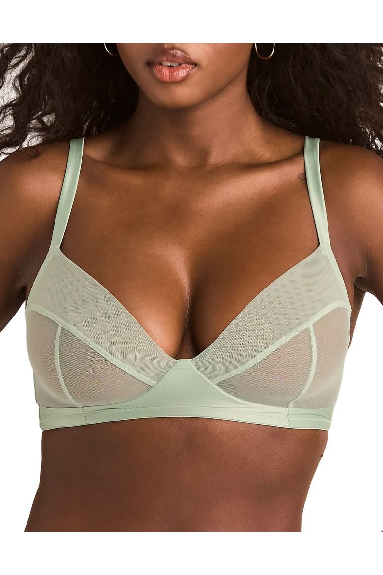 Tannessee Unlined Plunge Bra, Main, color, Medium green