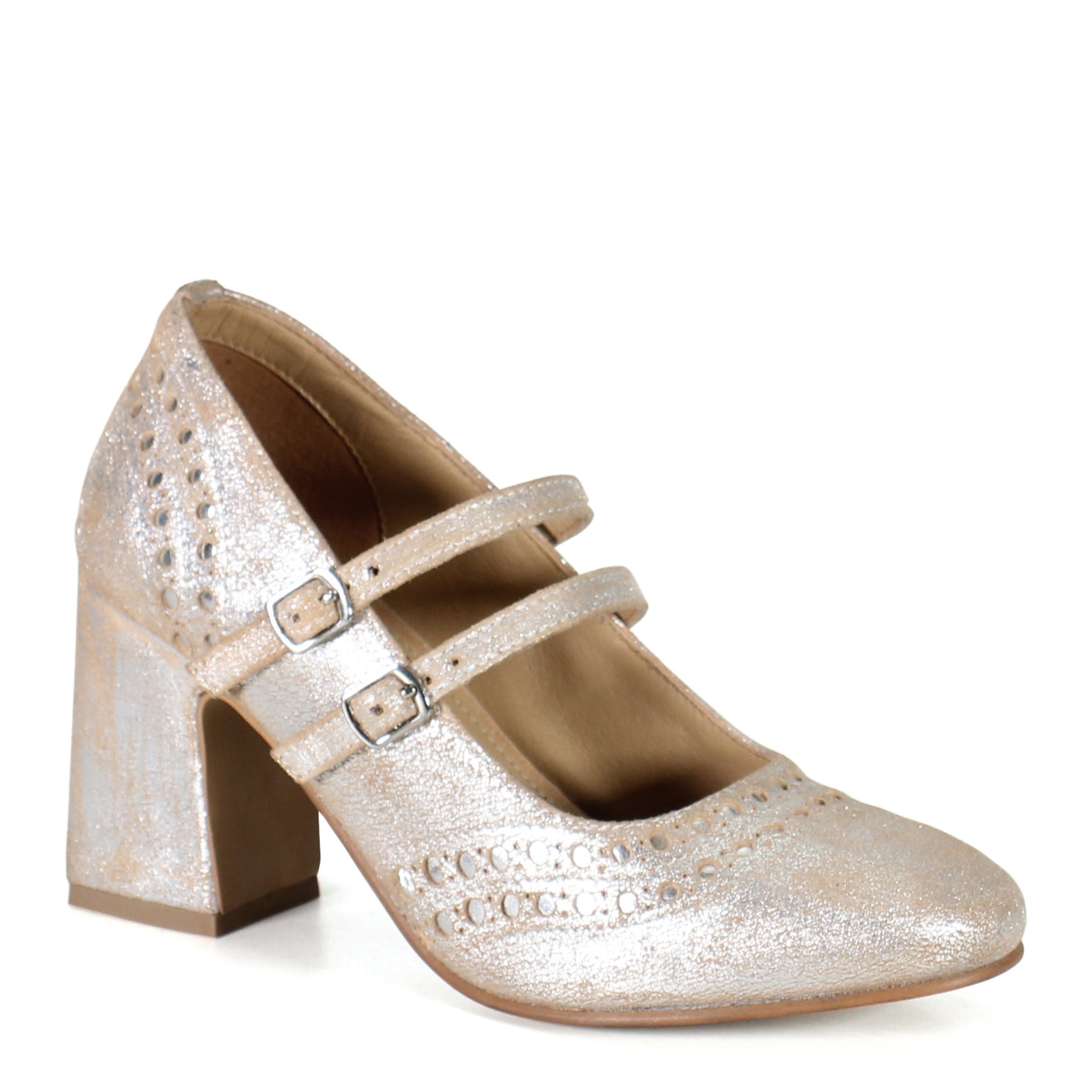 Diba True JET LINER Leather Mary Jane Heel, Main, color, Silver