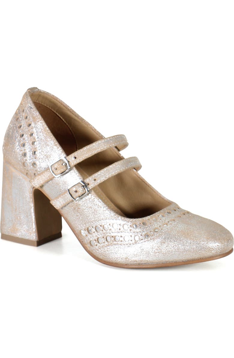 Diba True JET LINER Leather Mary Jane Heel, Main, color, Silver