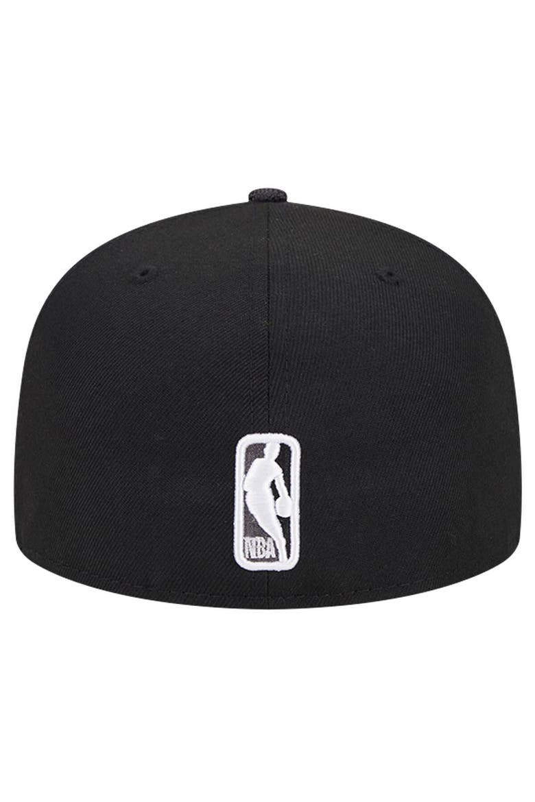 Men's New Era Black Brooklyn Nets Active Satin Visor 59FIFTY Fitted Hat, Alternate, color, Black