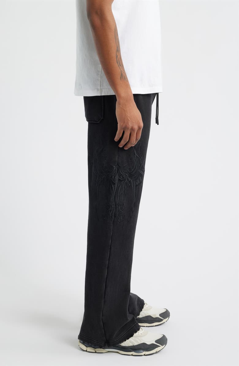 RtA Griffin Cyber Sigilism Flare Sweatpants, Alternate, color, Black Cyber Sigilism