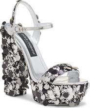 Dolce&Gabbana Sequin Block Heel Platform Sandal
