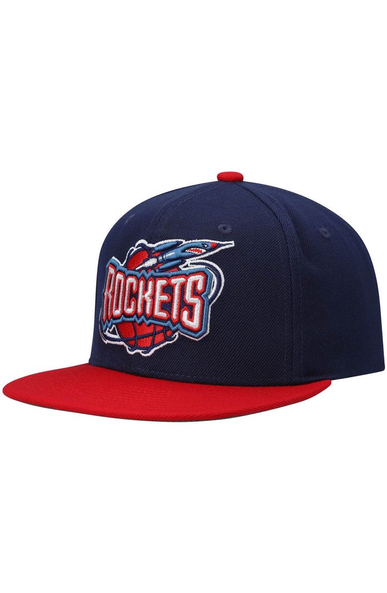Mitchell & Ness Men's Mitchell & Ness Navy/Red Houston Rockets Hardwood Classics Team Two-Tone 2.0 Snapback Hat, Main, color,