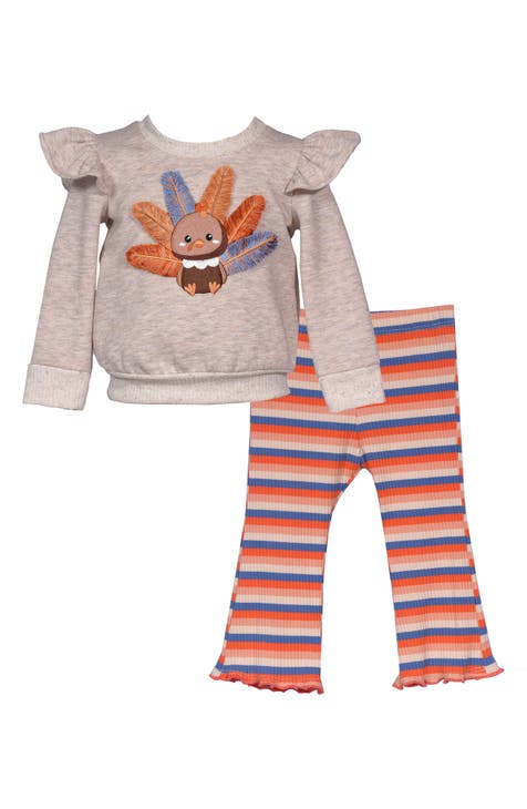 Kids' Turkey Pullover & Stripe Leggings (Little Kid)