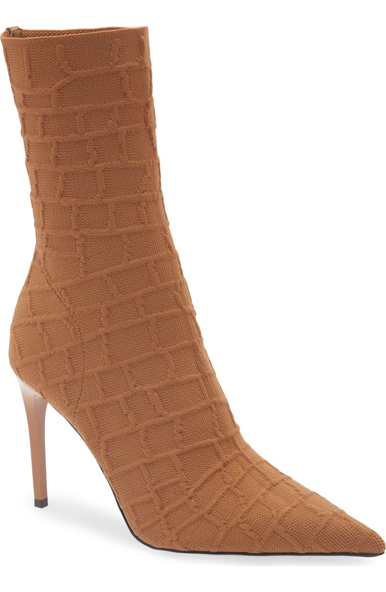 Steve Madden Midnite Knit Stiletto Bootie, Main, color, Tan Croc