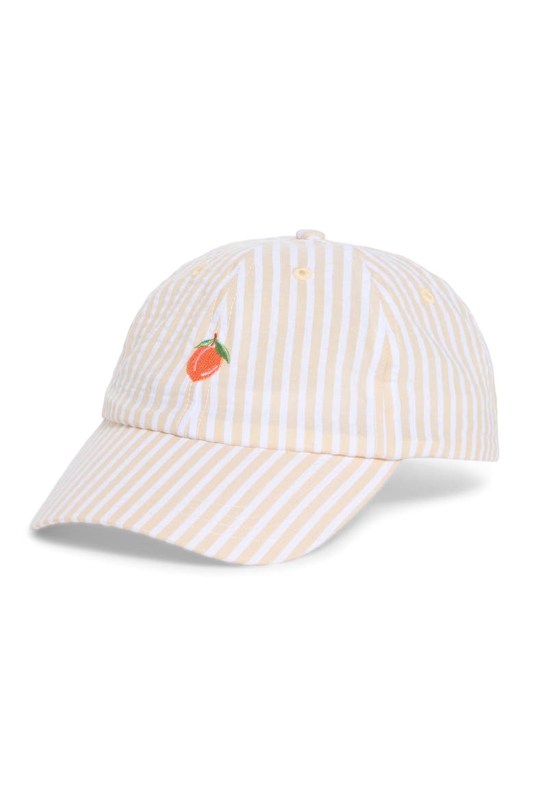 Peach Stripe Baseball Cap, Main, color, TAN